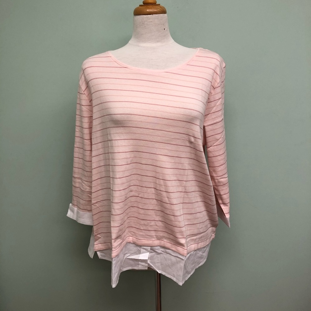 Buffalo David Bitton | Women’s Striped Layered Top | Pink | Various Sizes